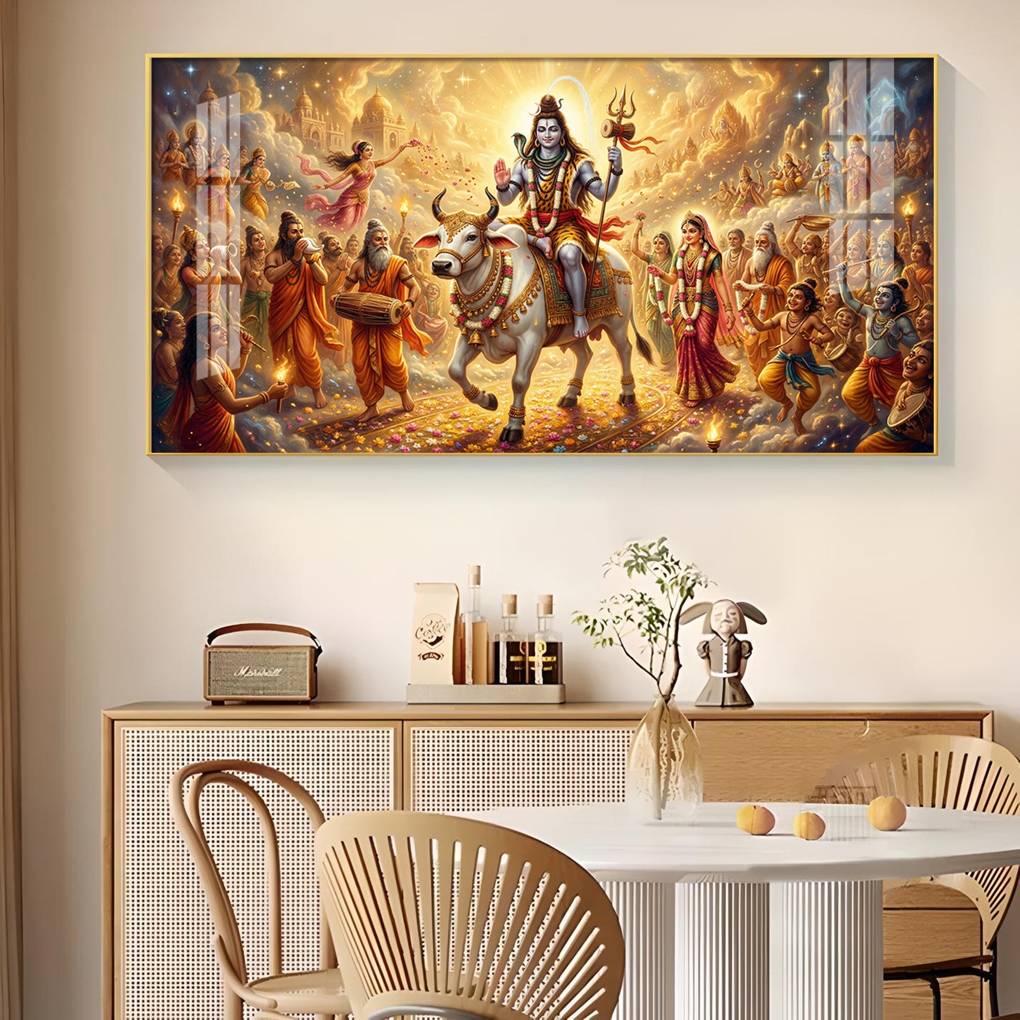 HC HC Mahadev Shambhu Glass Finish Horizontal Wall Art