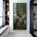 Golden Koi Fish Feng Shui Carp Premium Acrylic Vertical Wall Art