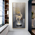 Couple Golden Deer Premium Acrylic Vertical Wall Art