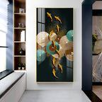 Koi Fish & Fan Designs Premium Acrylic Vertical Wall Art