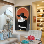 Glow Of Modern Girl In Hat Premium Acrylic Vertical Wall Art