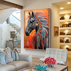 Multicolor Horse Premium Acrylic Vertical Wall Art