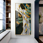 Gold Fish & Feathers Premium Acrylic Vertical Wall Art