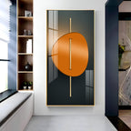 Abstract Orange Moon Premium Acrylic Vertical Wall Art