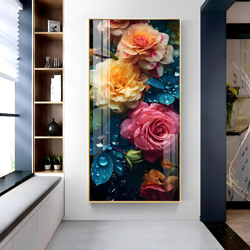 Colorful Flowers Premium Acrylic Vertical Wall Art