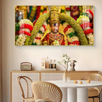 Goddess Meenakshi Amman Glass Finish Horizontal Wall Art