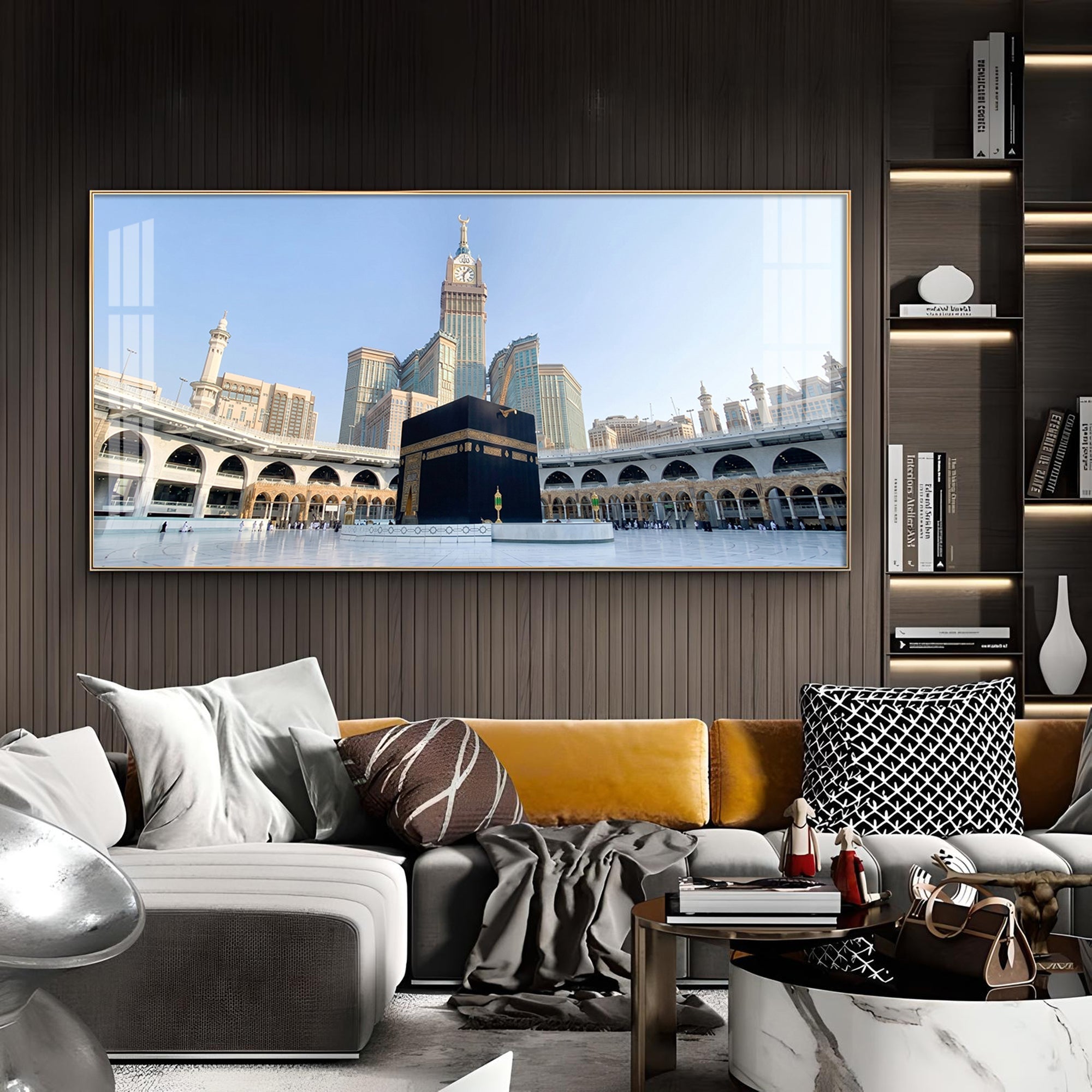 Kaaba Glass Finish Horizontal Wall Art
