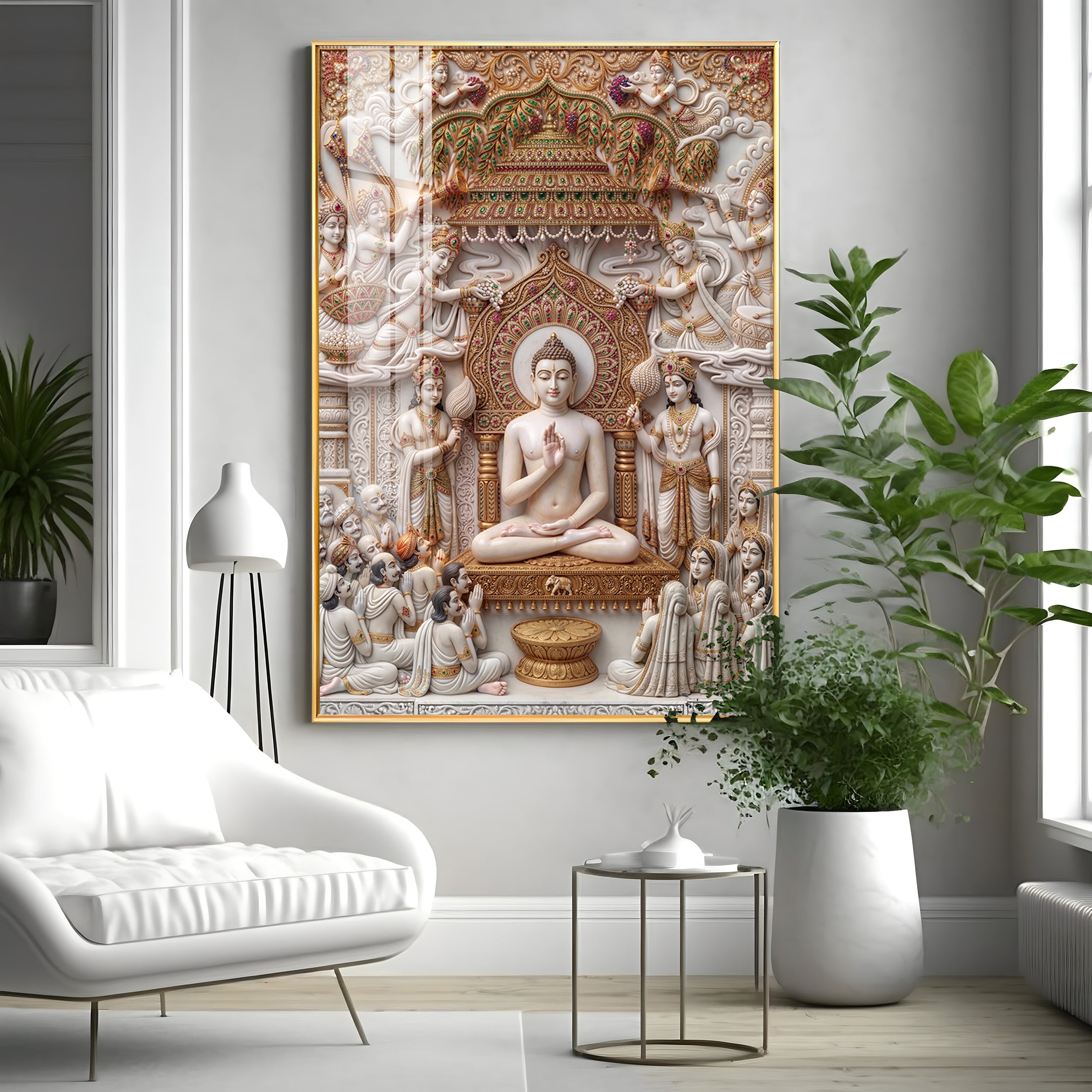 Bhagwan Mahavir Premium Acrylic Vertical Wall Art