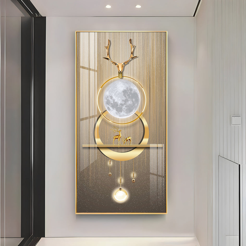 Deer Beneath the Moon Premium Acrylic Vertical Wall Art
