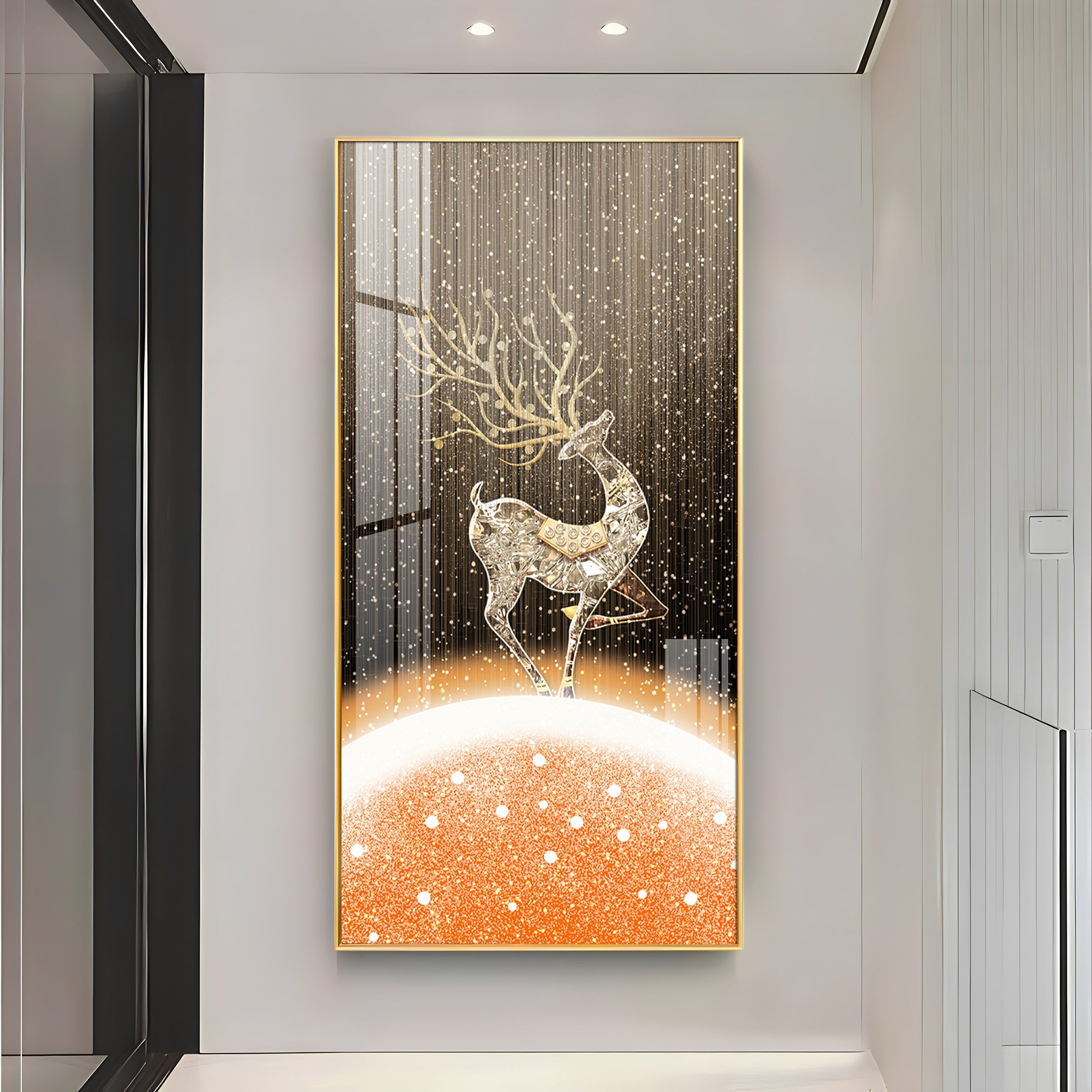 Tranquil Deer Portrait Premium Acrylic Vertical Wall Art