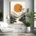Colored Sun & Bamboo Branches Premium Acrylic Vertical Wall Art