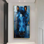 Blue Horse Premium Acrylic Vertical Wall Art