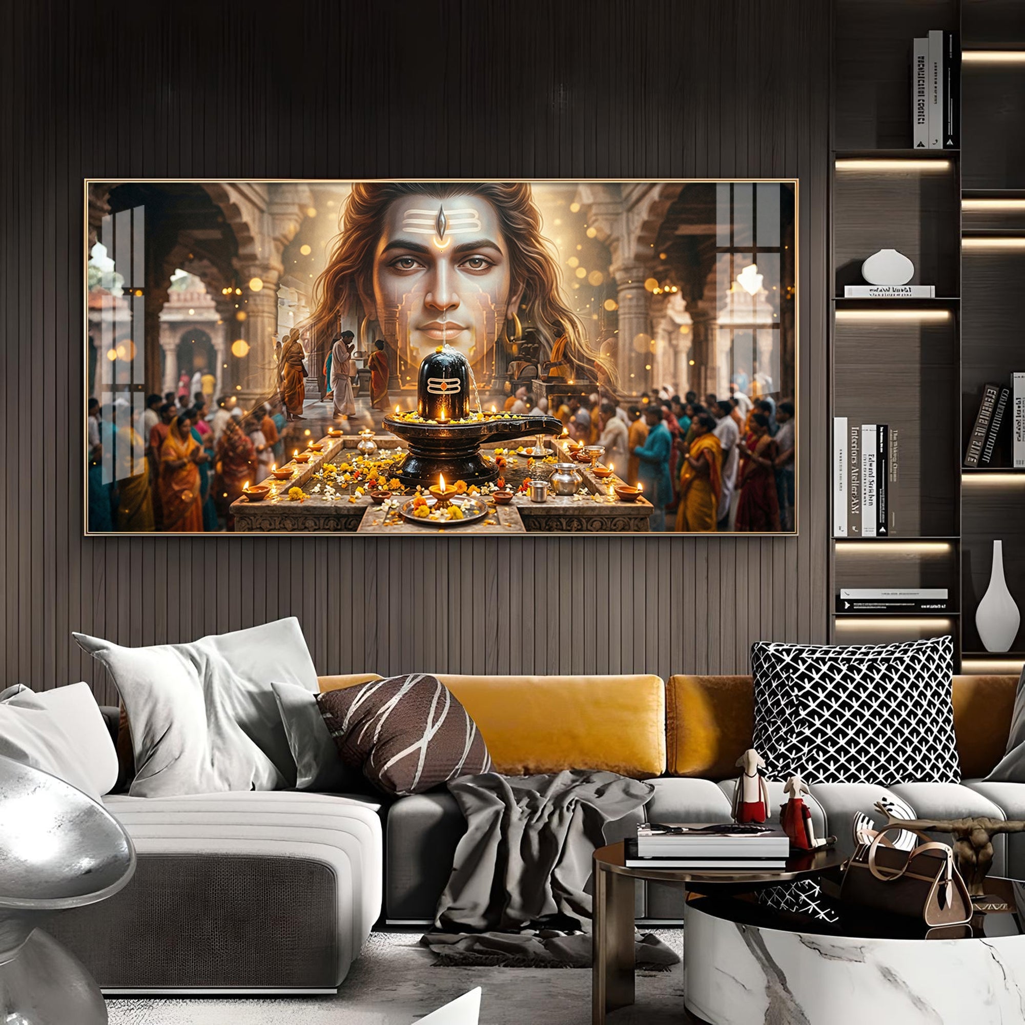Divine Shiv Shankar Glass Finish Horizontal Wall Art