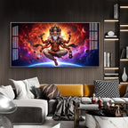 God Brahma Glass Finish Horizontal Wall Art