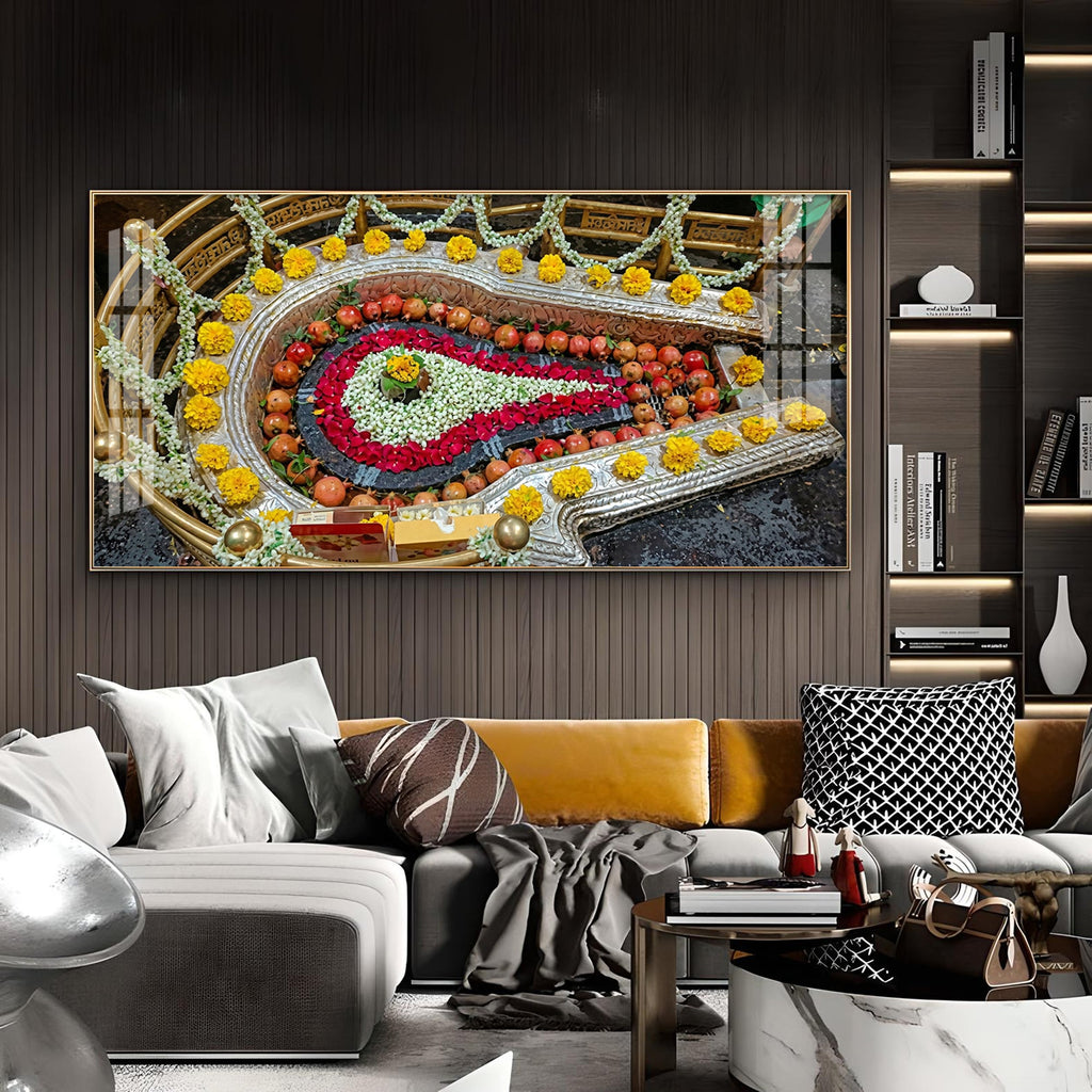 Bhimashankar Jyotirlinga Glass Finish Horizontal Wall Art