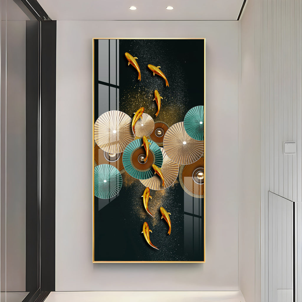 Serene Koi Fish Premium Acrylic Vertical Wall Art