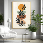 Stacked Bohemian Design With Leaf Premium Acrylic Vertical Wall Art
