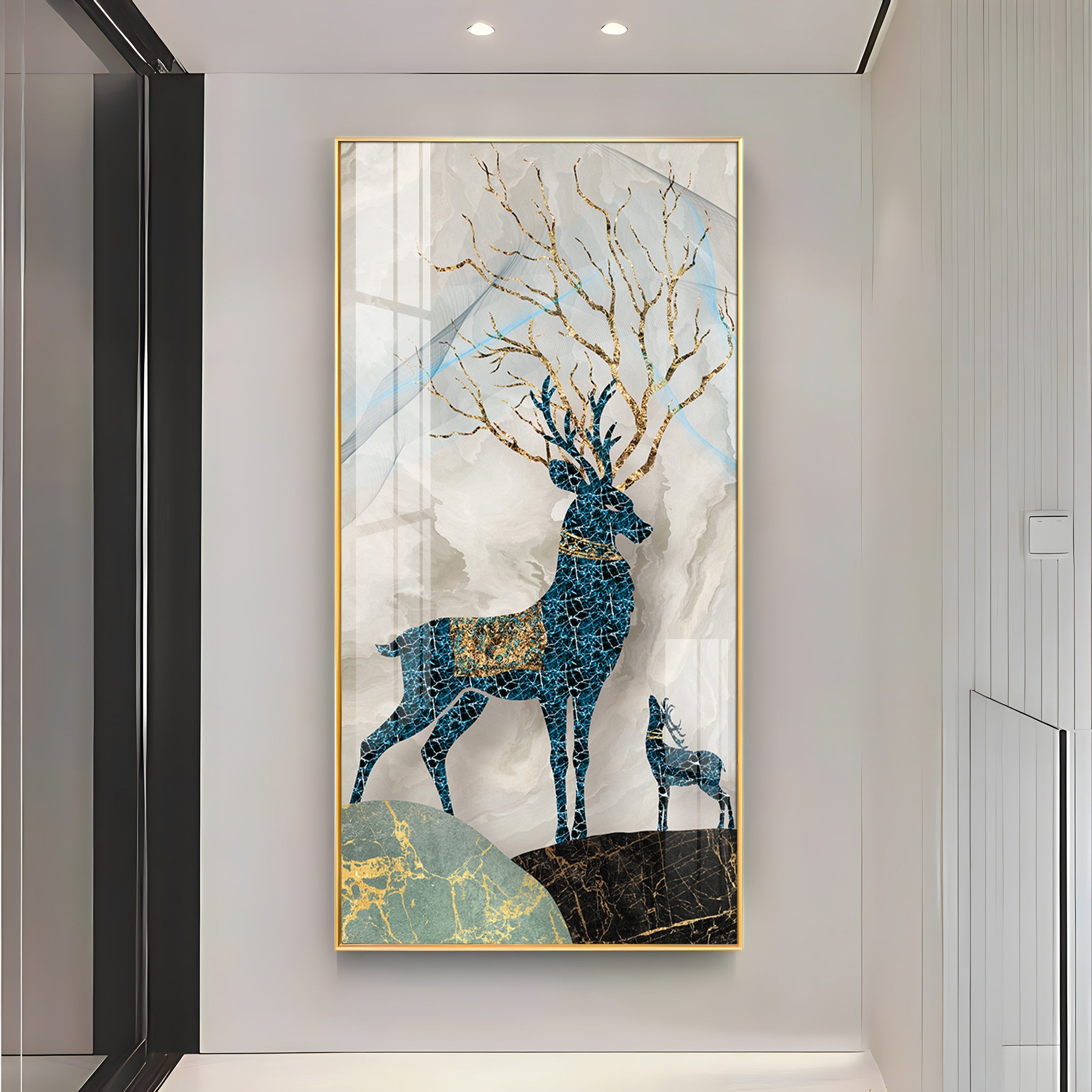 Pair Of Two Deer Premium Acrylic Vertical Wall Art