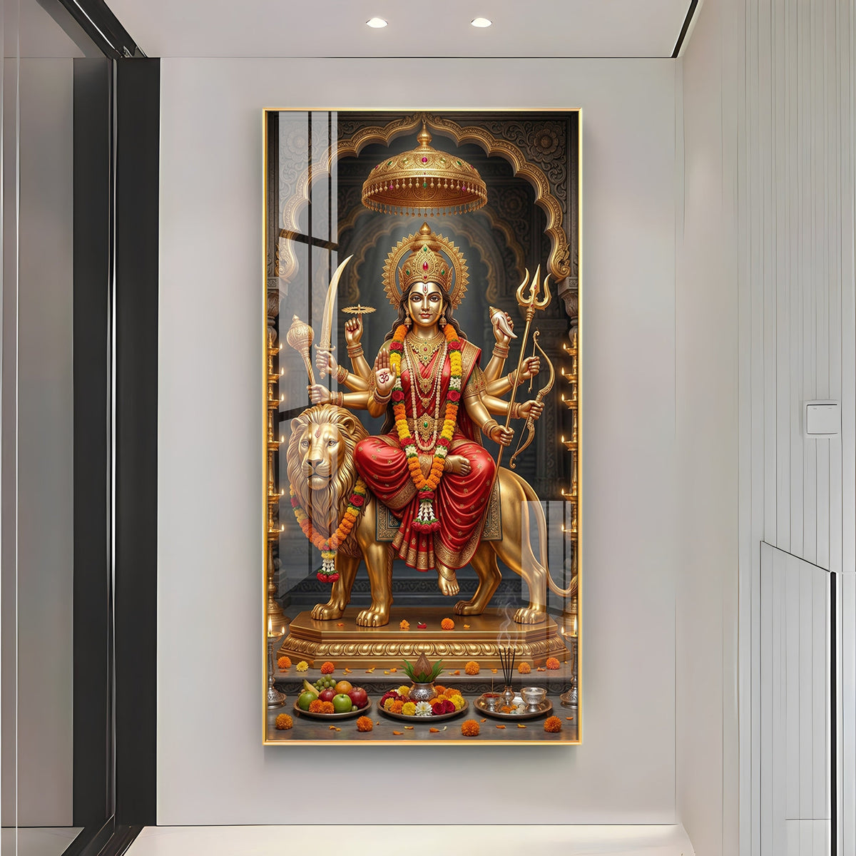 Maa Durga Blessing Premium Acrylic Vertical Wall Art
