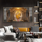 Divine Sai Baba Glass Finish Horizontal Wall Art