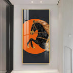 Black Horse Premium Acrylic Vertical Wall Art