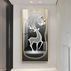 Silver Deer’s Gaze Premium Acrylic Vertical Wall Art