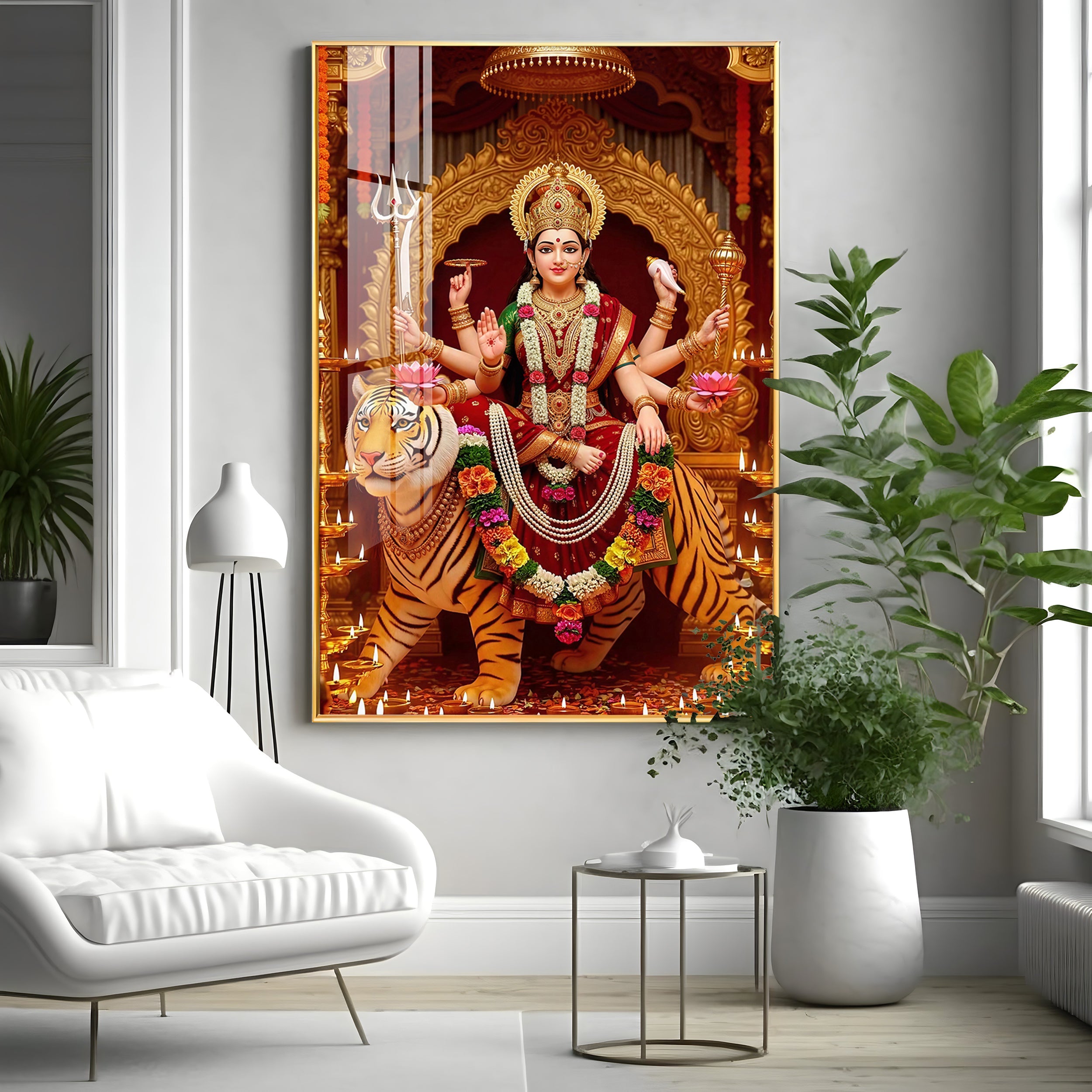 Divine Maa Durga Premium Acrylic Vertical Wall Art