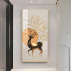 Deer With White Background Premium Acrylic Vertical Wall Art