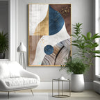 Nordic Modern Geometric Gold Premium Acrylic Vertical Wall Art