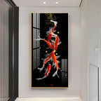 Red & White Koi Fish Premium Acrylic Vertical Wall Art