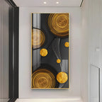 Gold Circle Shape Premium Acrylic Vertical Wall Art