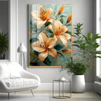 Elegant Orange Lily Flower Premium Acrylic Vertical Wall Art