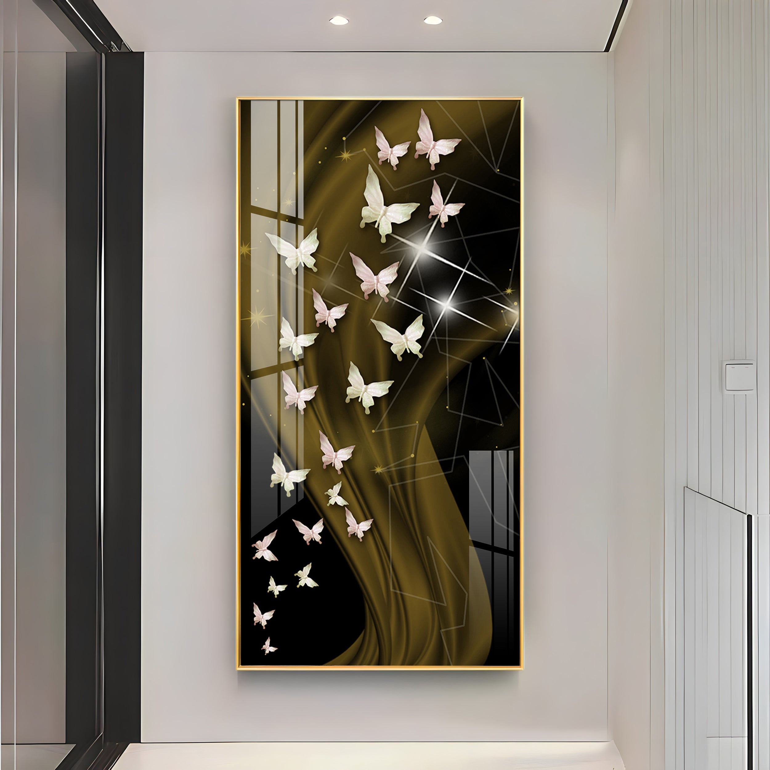 Butterflies Premium Acrylic Vertical Wall Art