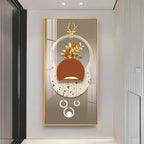 Golden Floral Grandeur Premium Acrylic Vertical Wall Art