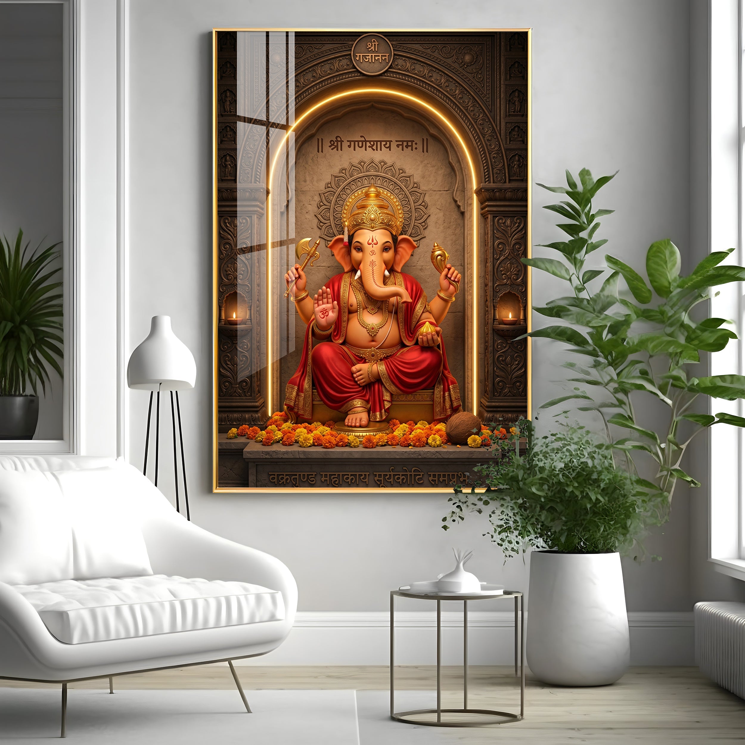 Divine Ganpati Bappa Premium Acrylic Vertical Wall Art