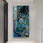 Elegance Of Golden Butterfly Premium Acrylic Vertical Wall Art