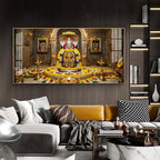 Mallikarjuna Jyotirlinga Glass Finish Horizontal Wall Art