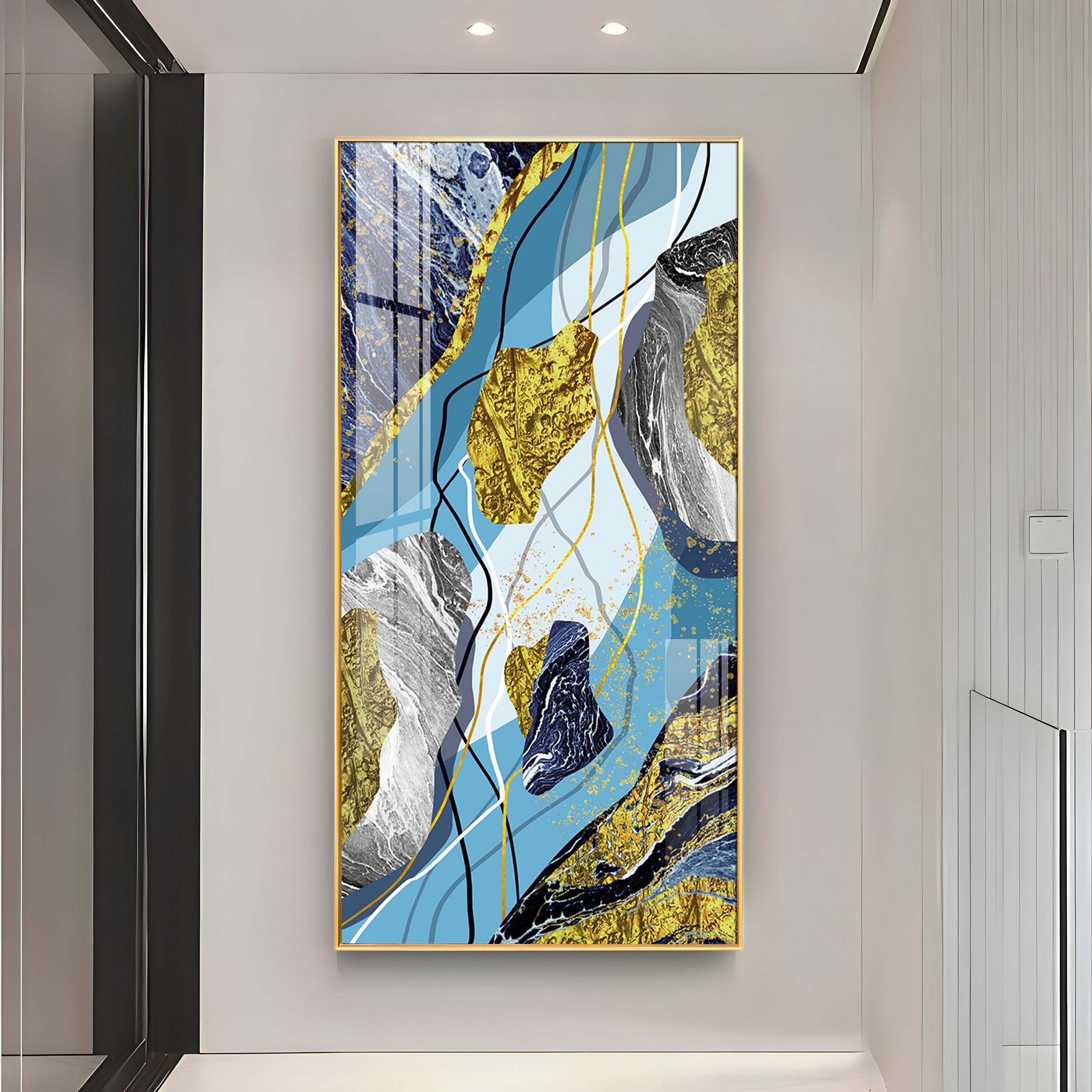 Azure Elegance Premium Acrylic Vertical Wall Art