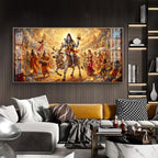 HC HC Mahadev Shambhu Glass Finish Horizontal Wall Art