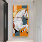 Modern White Horse Premium Acrylic Vertical Wall Art