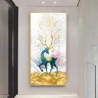 Gold Textured Deer Premium Acrylic Vertical Wall Art
