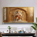 Panchmukhi Hanuman Glass Finish Horizontal Wall Art