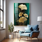 Gold Leaf Serenity Premium Acrylic Vertical Wall Art