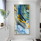 Blue & Green Waves Premium Acrylic Vertical Wall Art