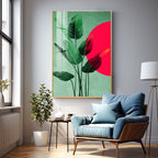 Green Leaf Premium Acrylic Vertical Wall Art