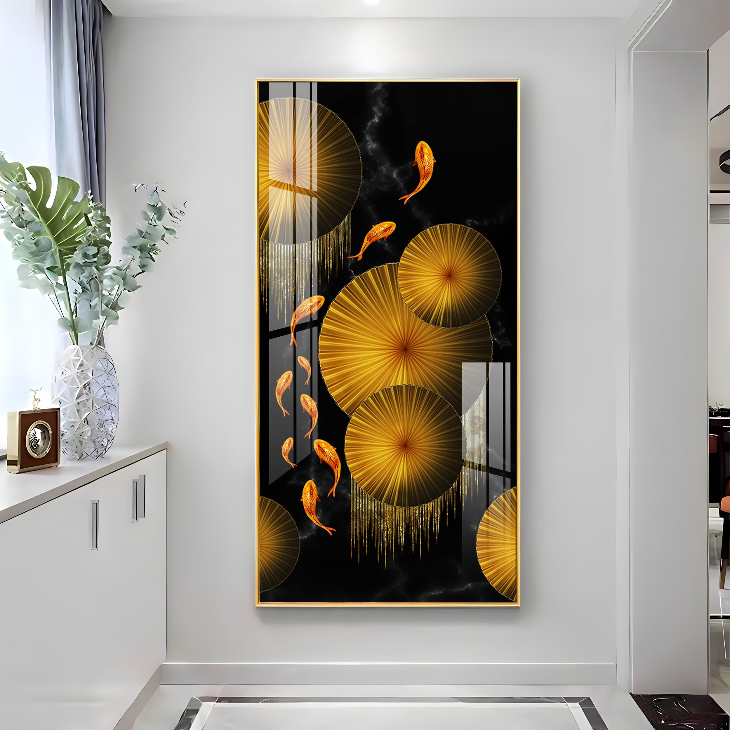 Goldfish Elegance Premium Acrylic Vertical Wall Art