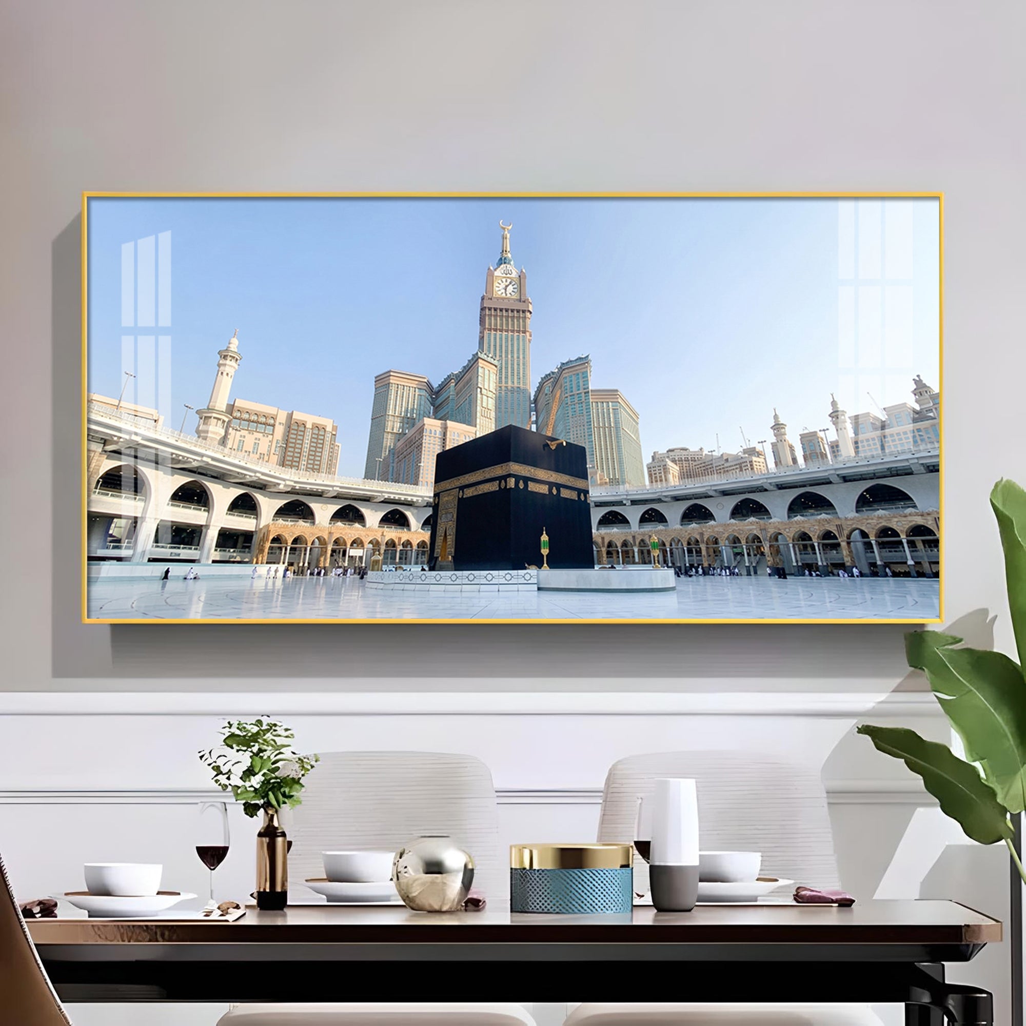 Kaaba Glass Finish Horizontal Wall Art