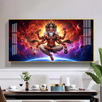 God Brahma Glass Finish Horizontal Wall Art