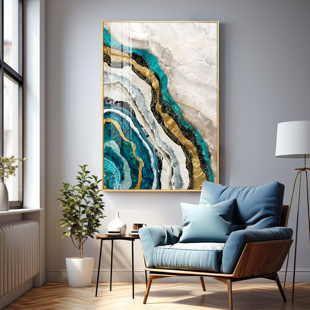 Timeless Striped Elegance Premium Acrylic Vertical Wall Art