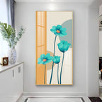 Elegant Blue Flowers Premium Acrylic Vertical Wall Art